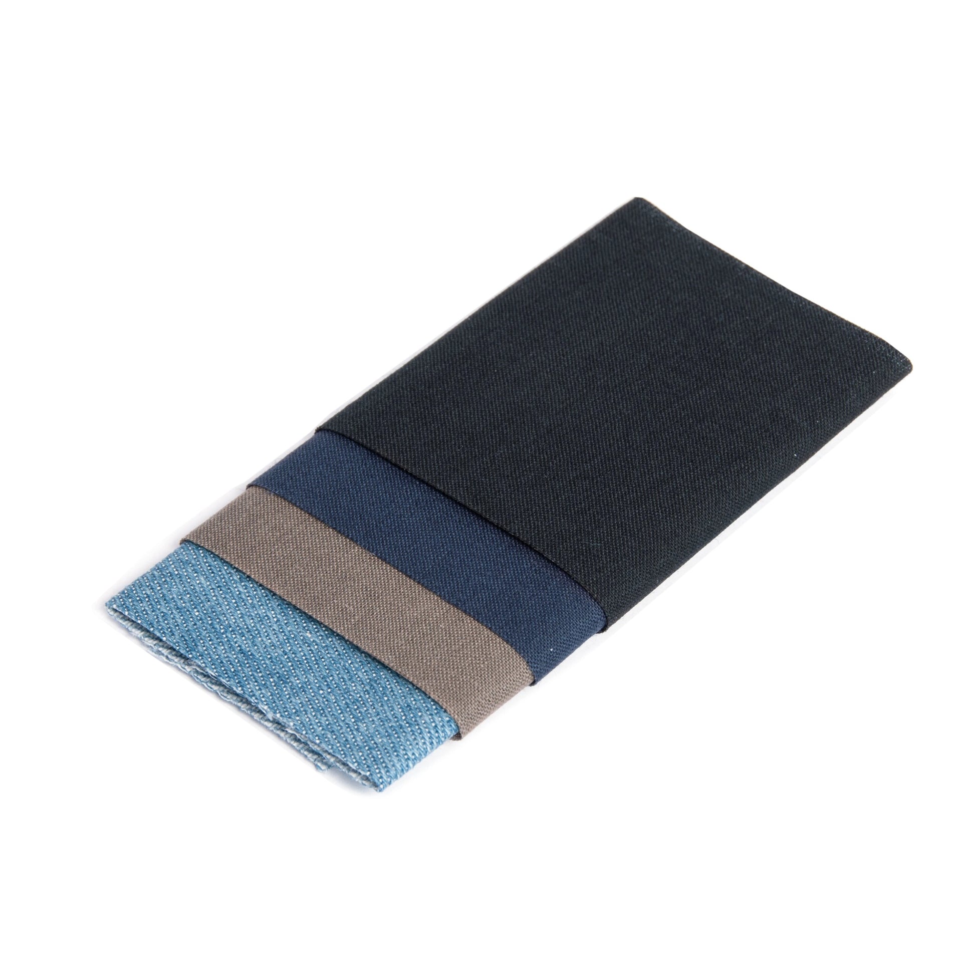 Flickstoff aufbügelbar schwarz dunkelblau grau jeans 14x7cm
