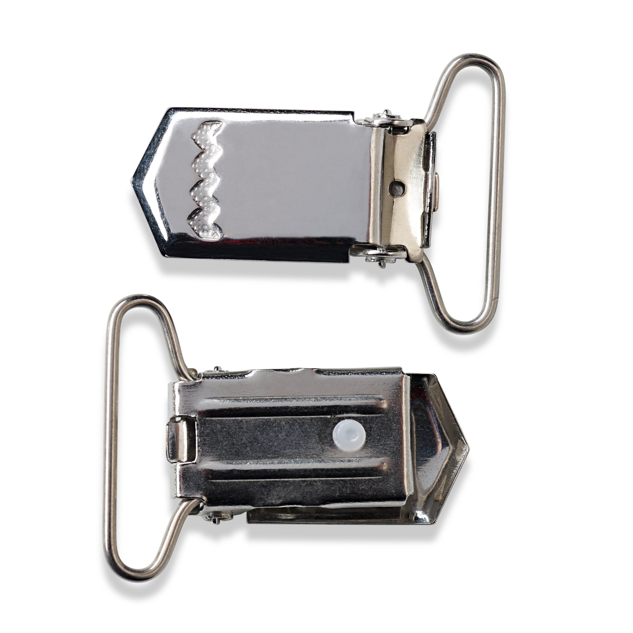 Hosenträger-Clips silberfarbig