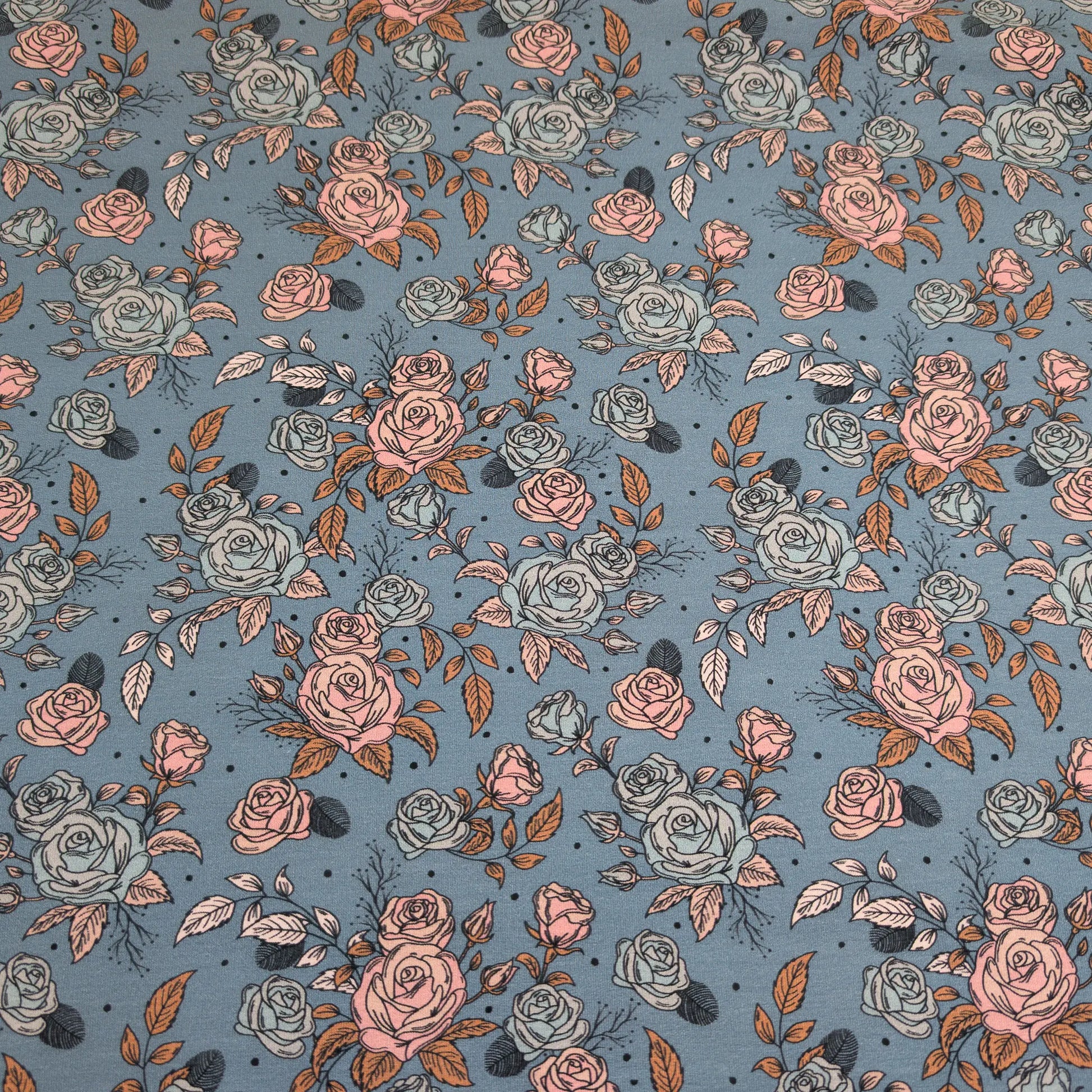 Bio French Terry Vintage Rose Dots