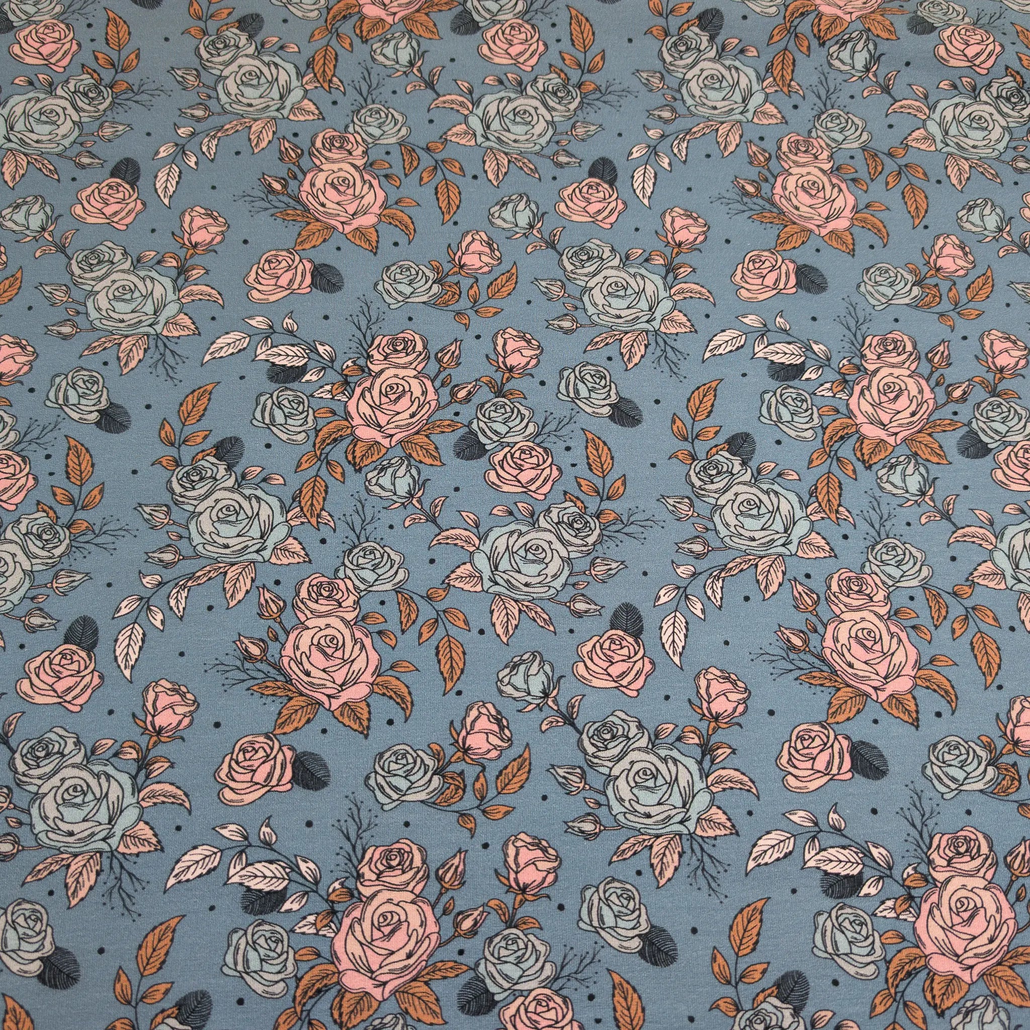 Bio French Terry Vintage Rose Dots