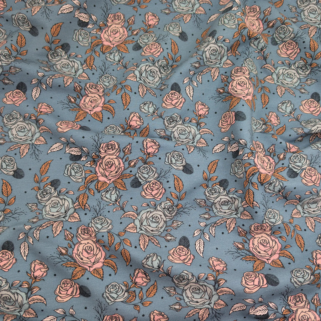Bio French Terry Vintage Rose Dots