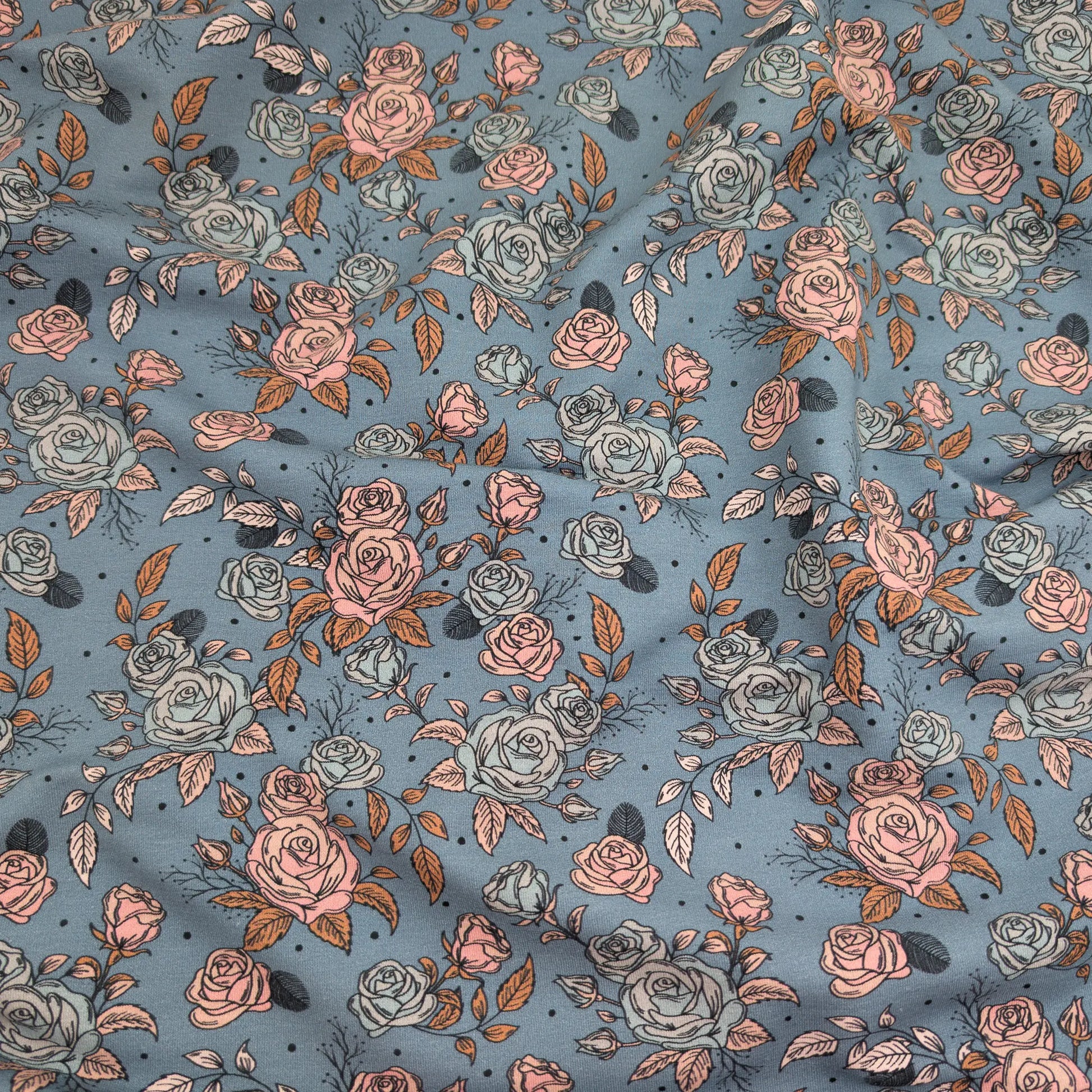 Bio French Terry Vintage Rose Dots