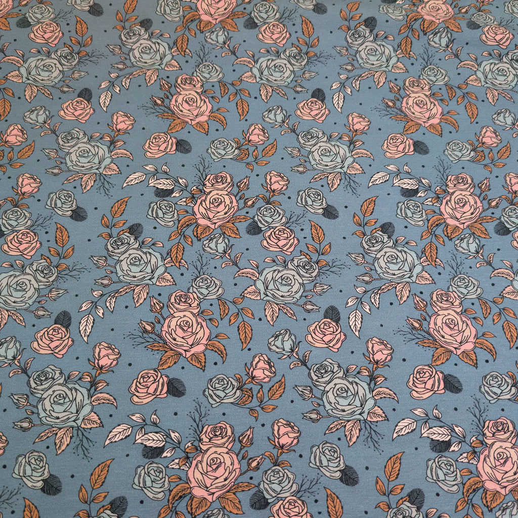 Bio French Terry Vintage Rose Dots