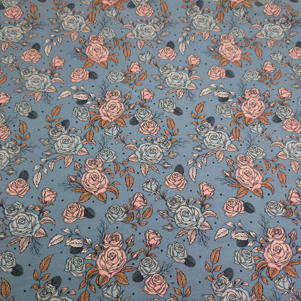 Bio French Terry Vintage Rose Dots