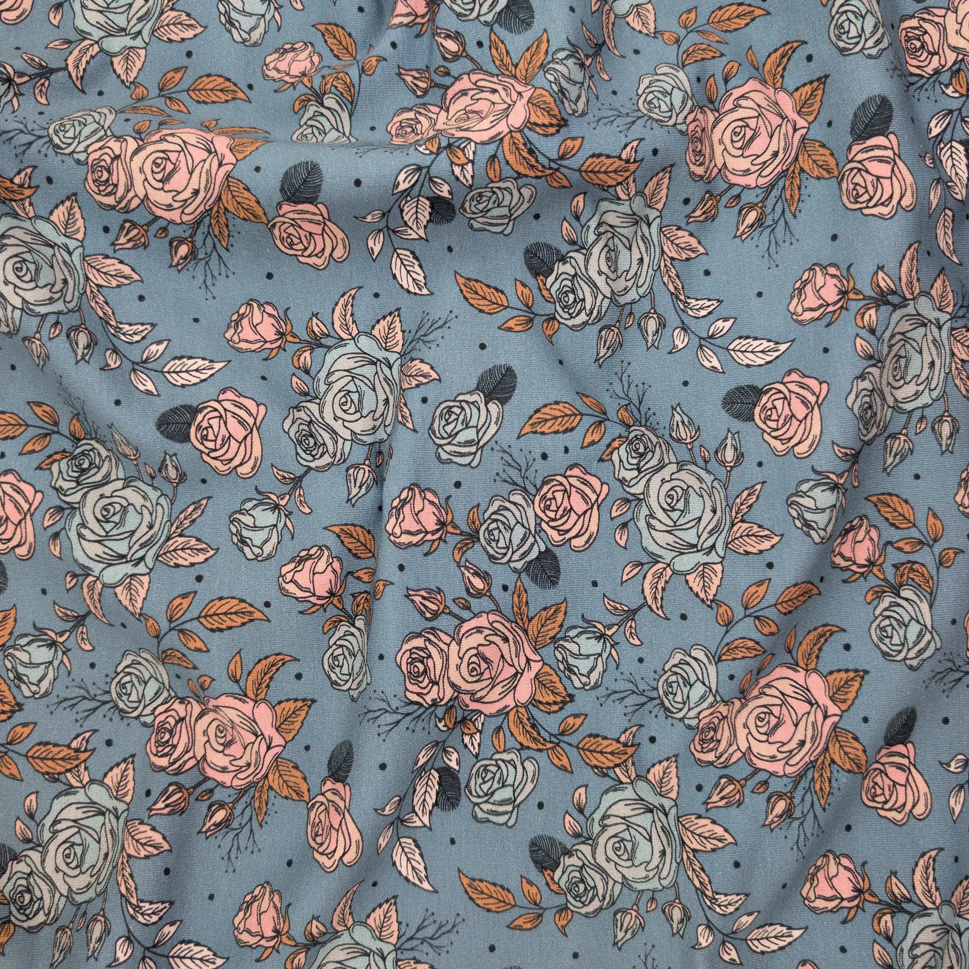 Bio French Terry Vintage Rose Dots