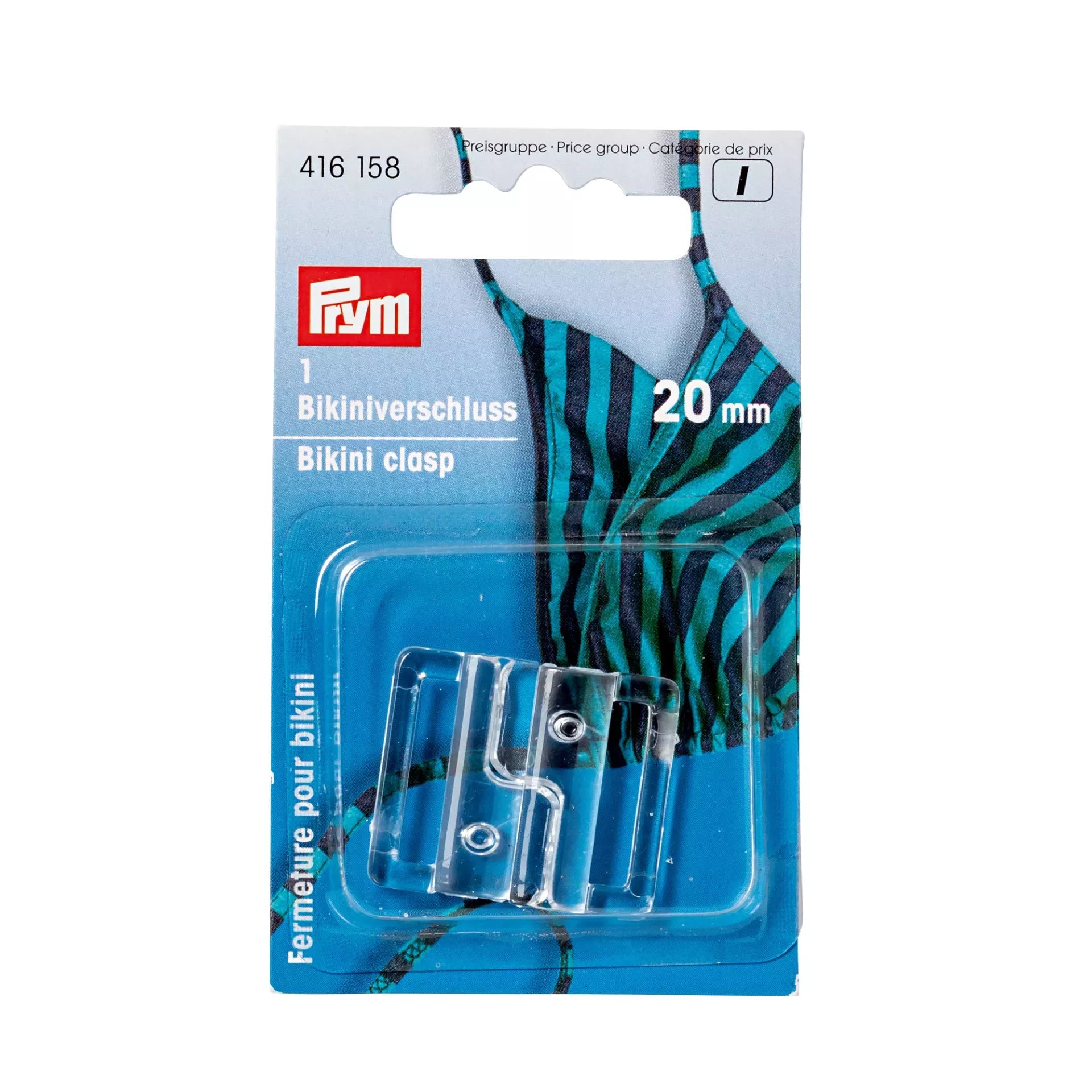 Bikini- und Gürtelverschlüsse Kleeblatt transparent