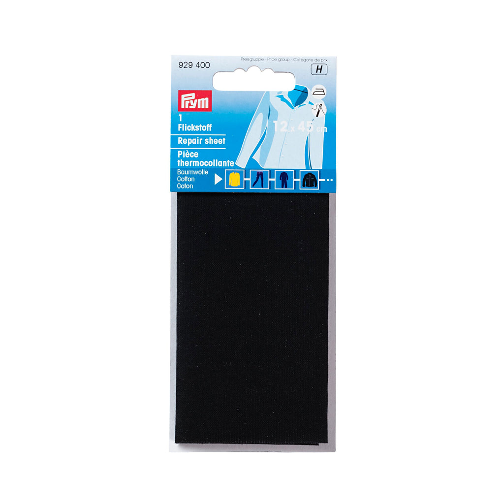 Flickstoff aufbügelbar schwarz