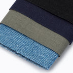 Flickstoff aufbügelbar schwarz dunkelblau grau jeans 14x7cm