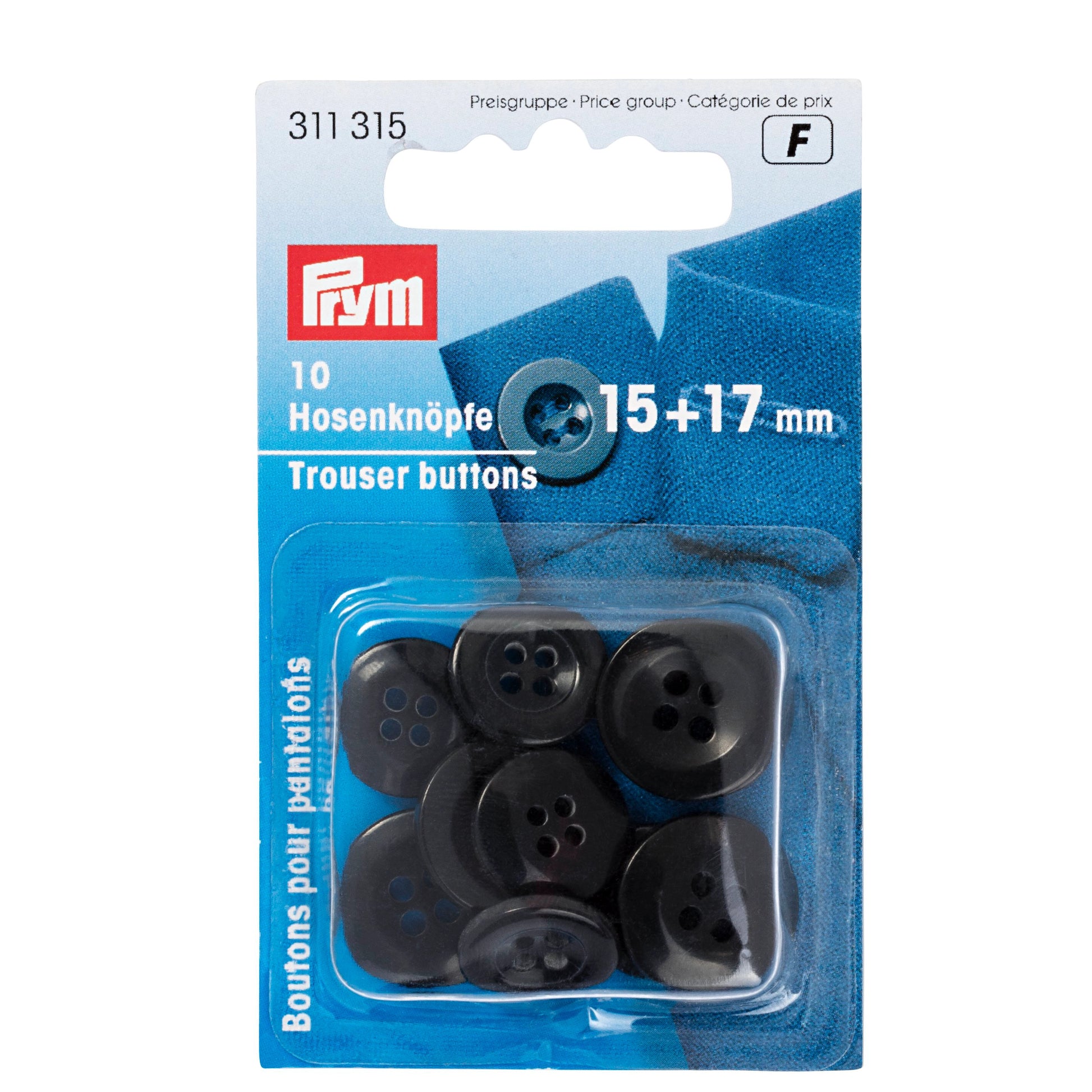 Hosenknöpfe schwarz 15 und 17mm