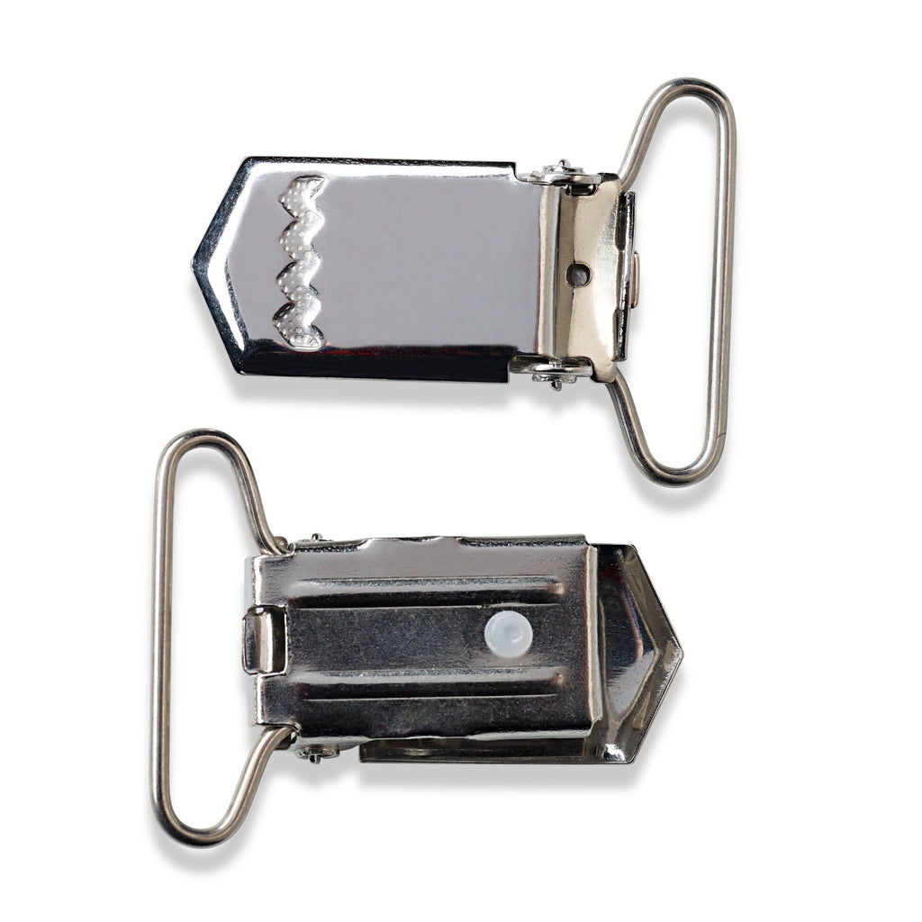 Hosenträger-Clips silberfarbig