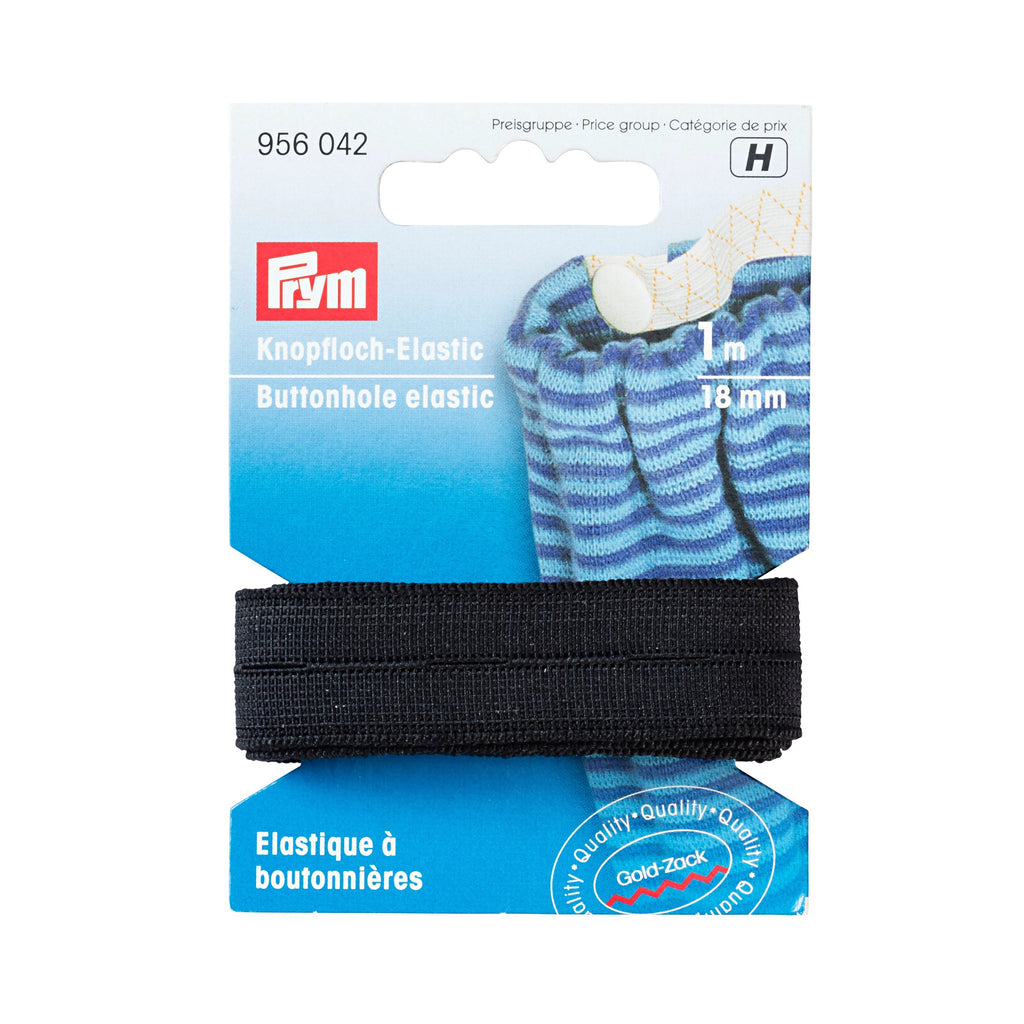 Knopfloch-Gummiband schwarz