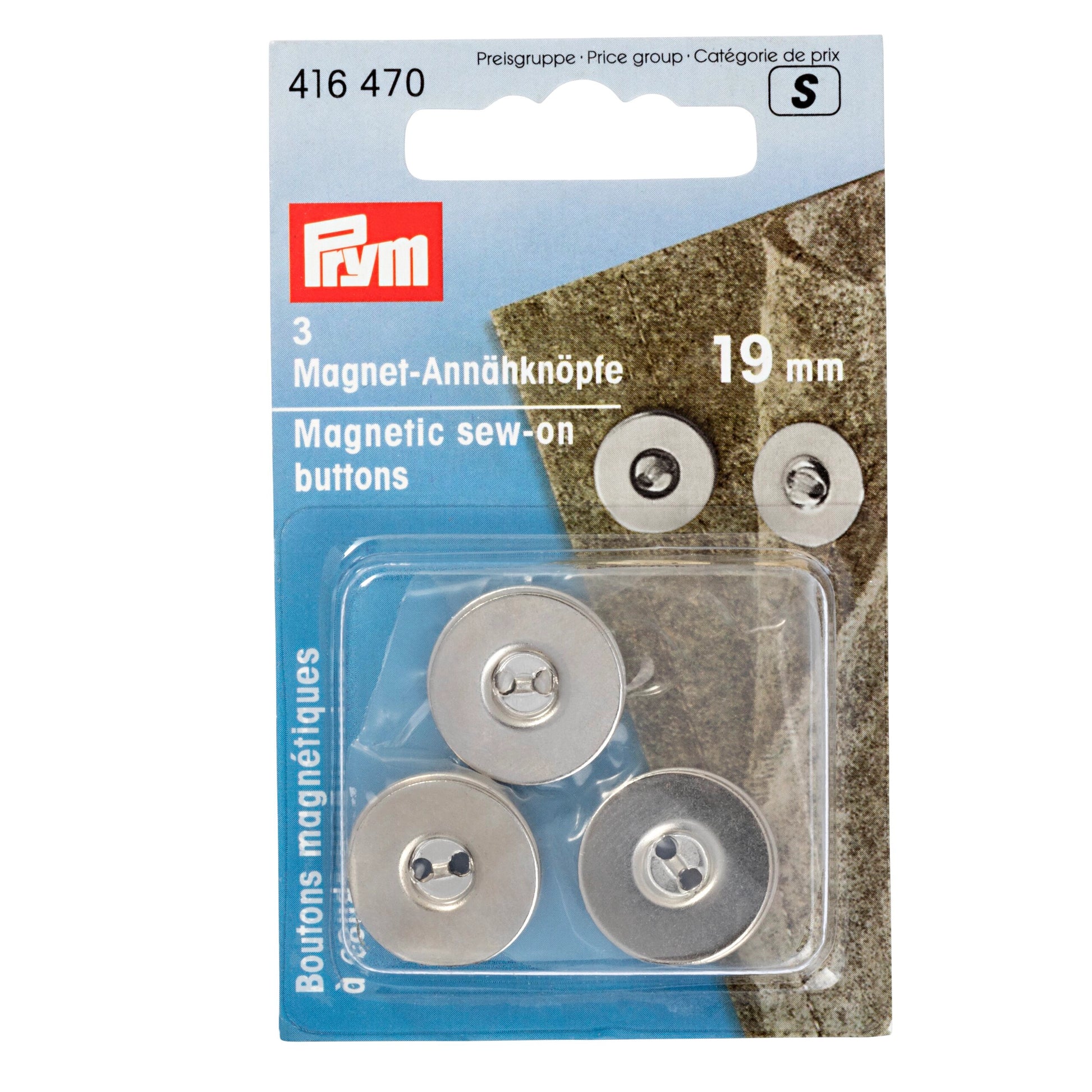 Magnet-Annähknöpfe silberfarbig