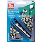 Nähfrei-Druckknopf Jersey Sport & Camping silberfarbig