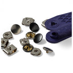 Nähfrei-Hosenhaken und Stege silberfarbig brüniert