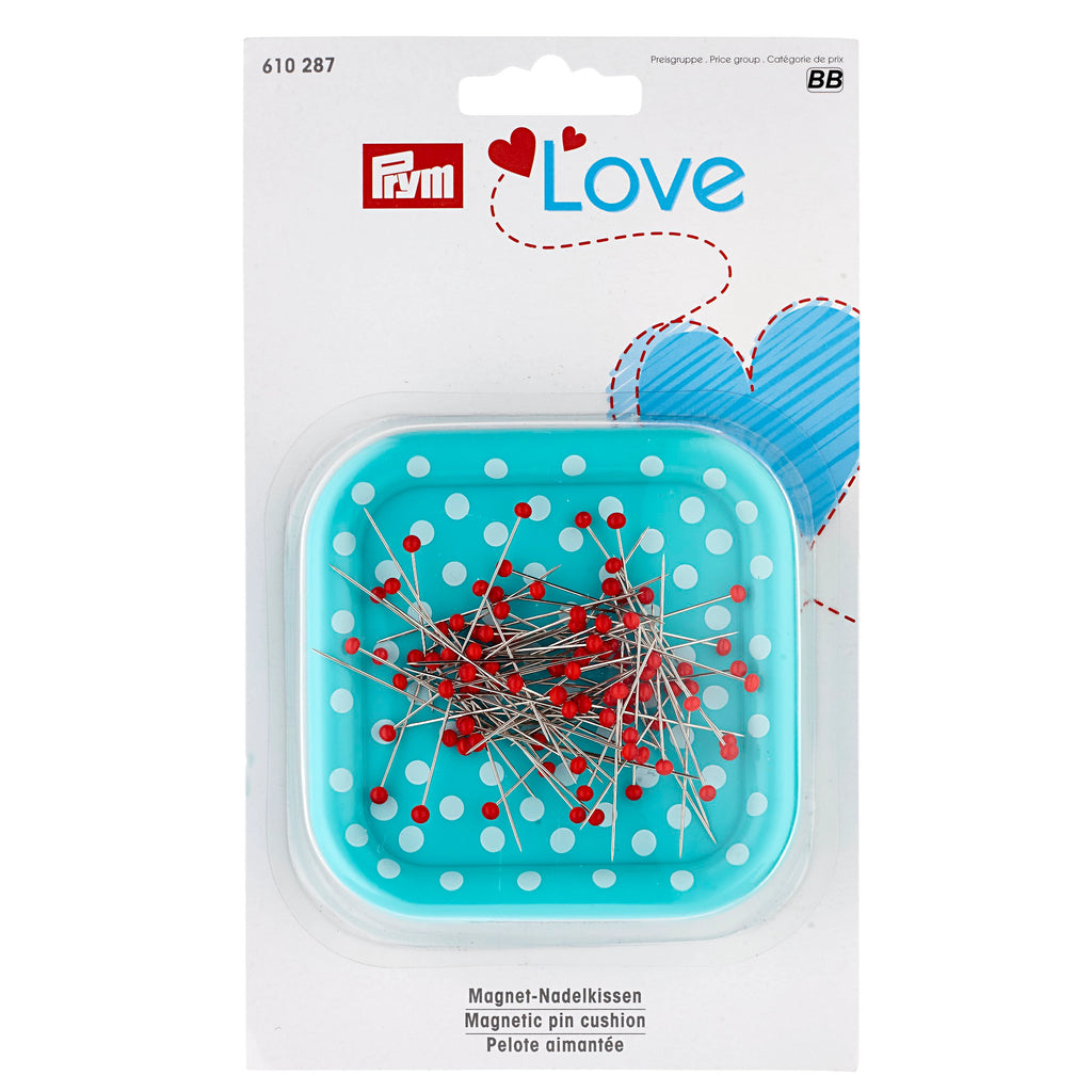 Prym Love Magnetnadelkissen mit Glaskopfstecknadeln