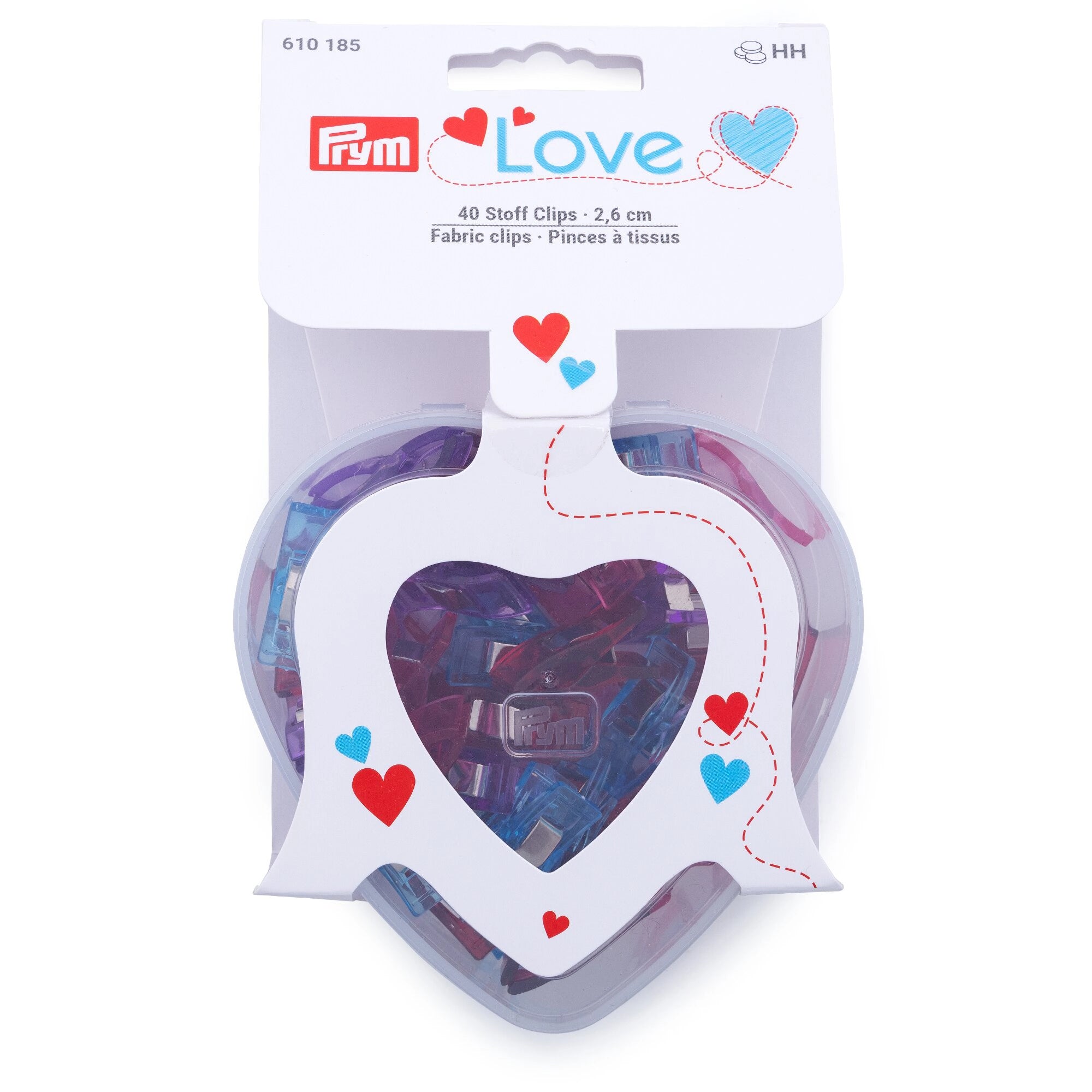 Prym Love Stoff Clips 2,6cm Herzbox 40 Stück