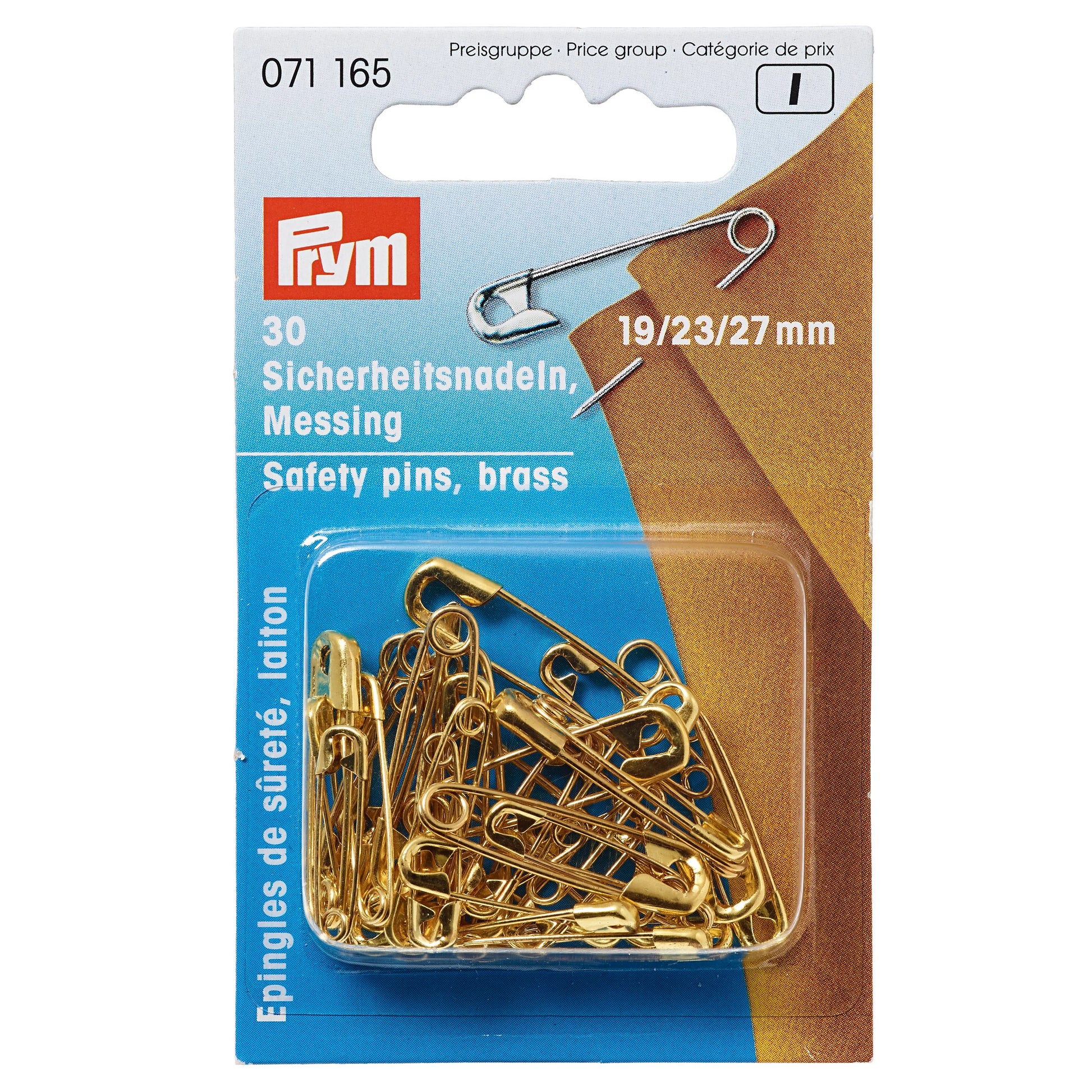 Sicherheitsnadeln goldfarbig