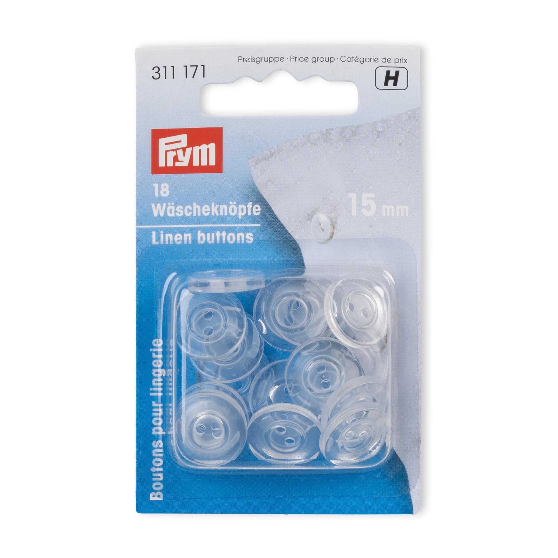 Wäscheknöpfe Kunststoff transparent