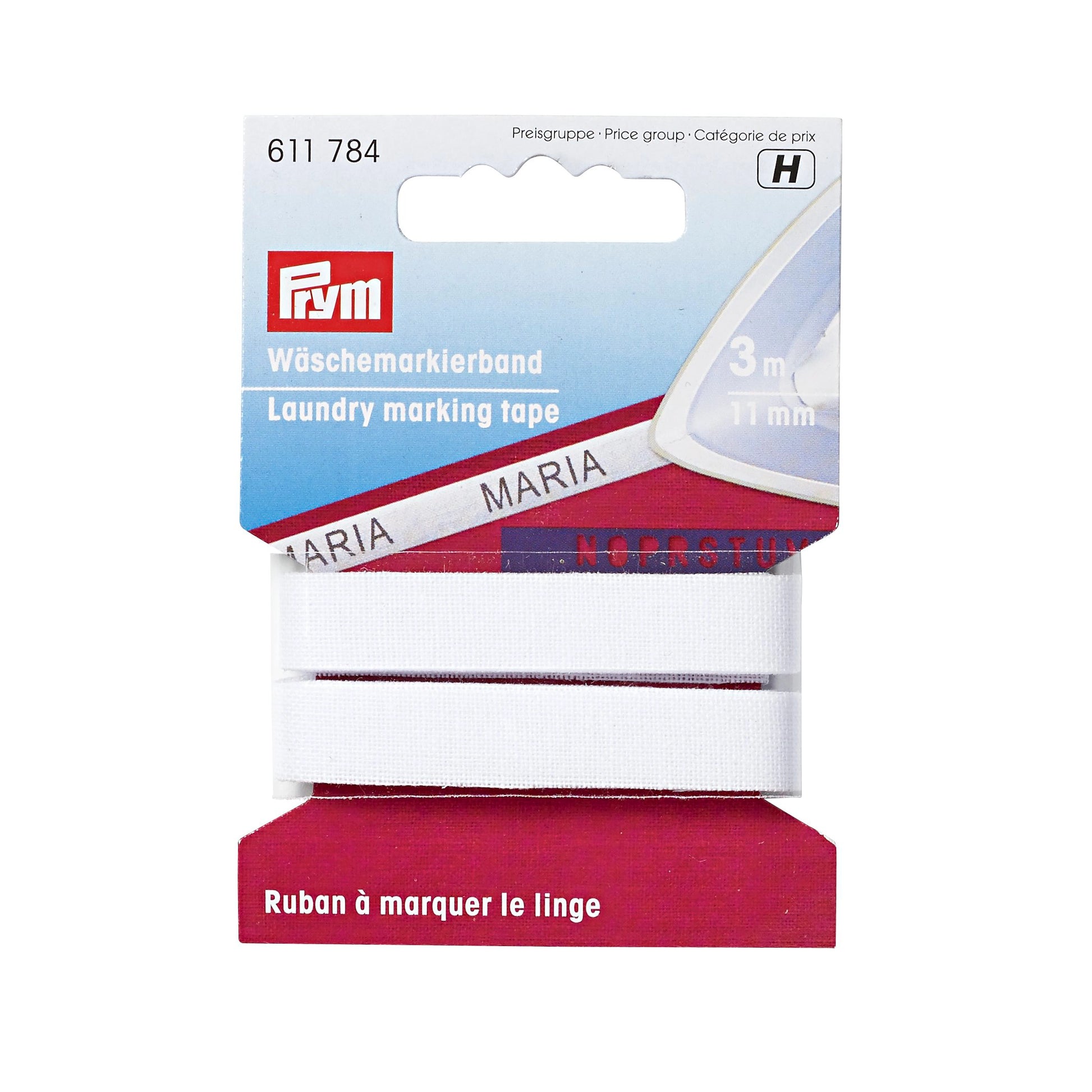 Wäschemarkierband aufbügelbar 11mm weiß