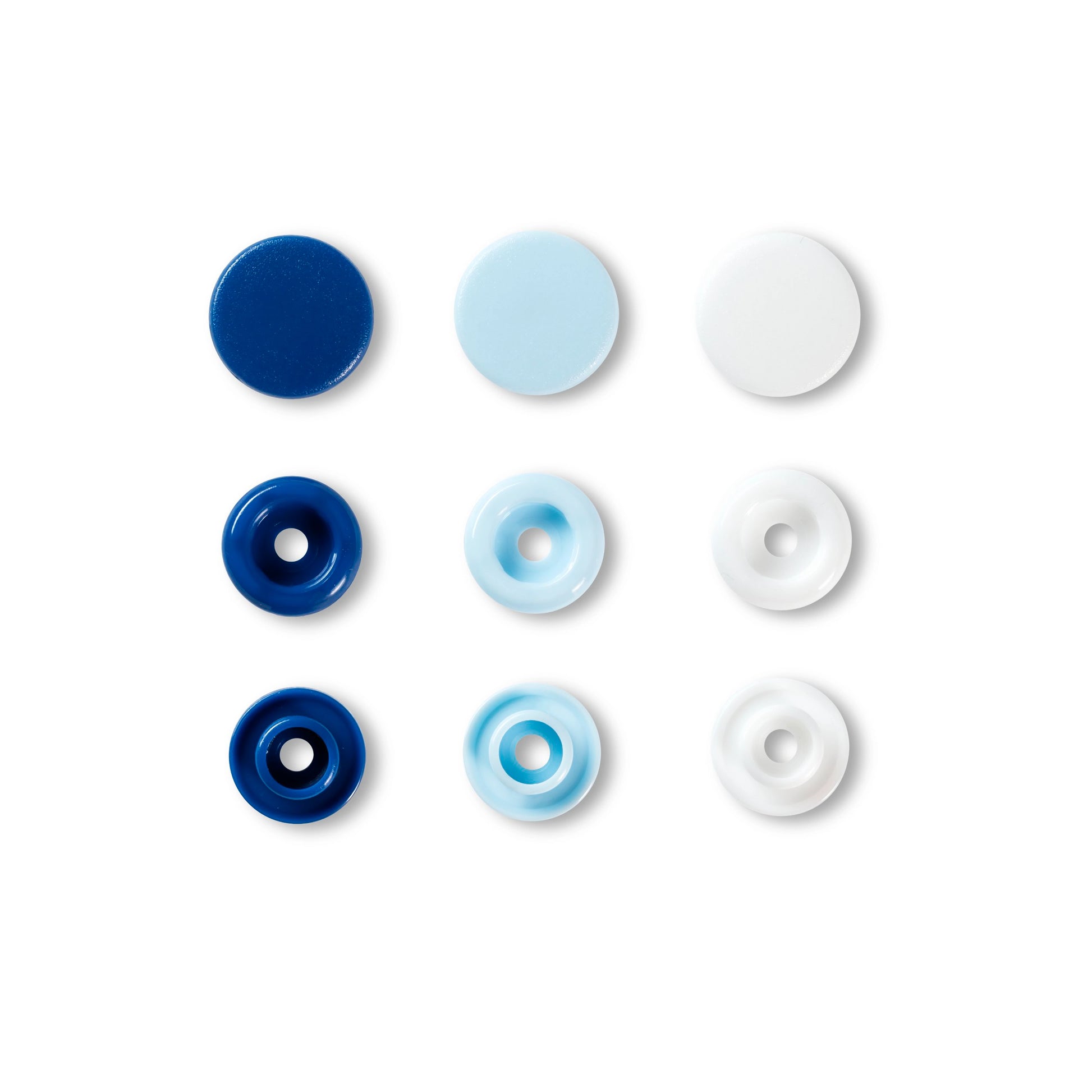 Prym Love Druckknopf Color Snaps - Blau/Weiß/Hellblau