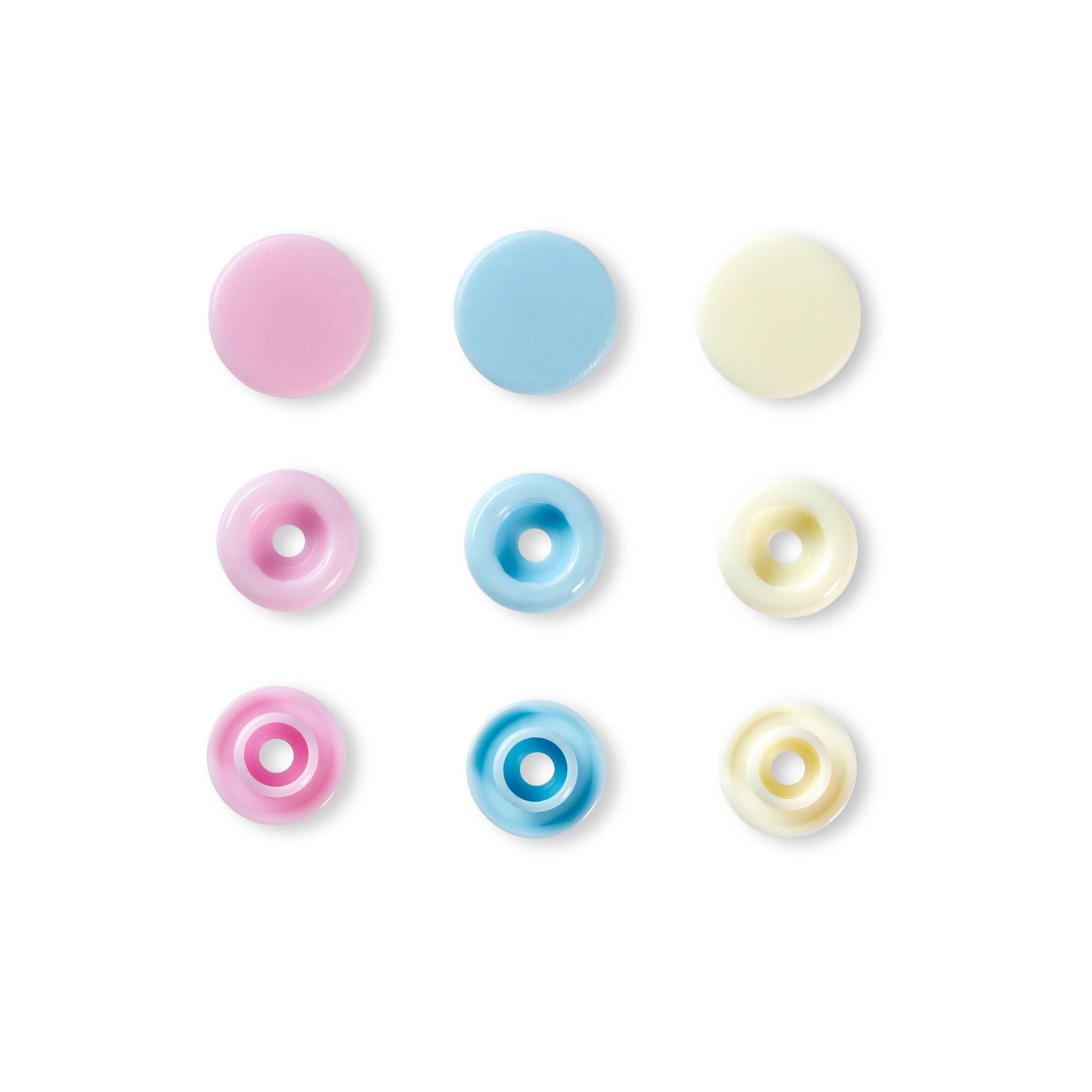 Prym Love Druckknopf Color Snaps - Rosa/Hellblau/Perle