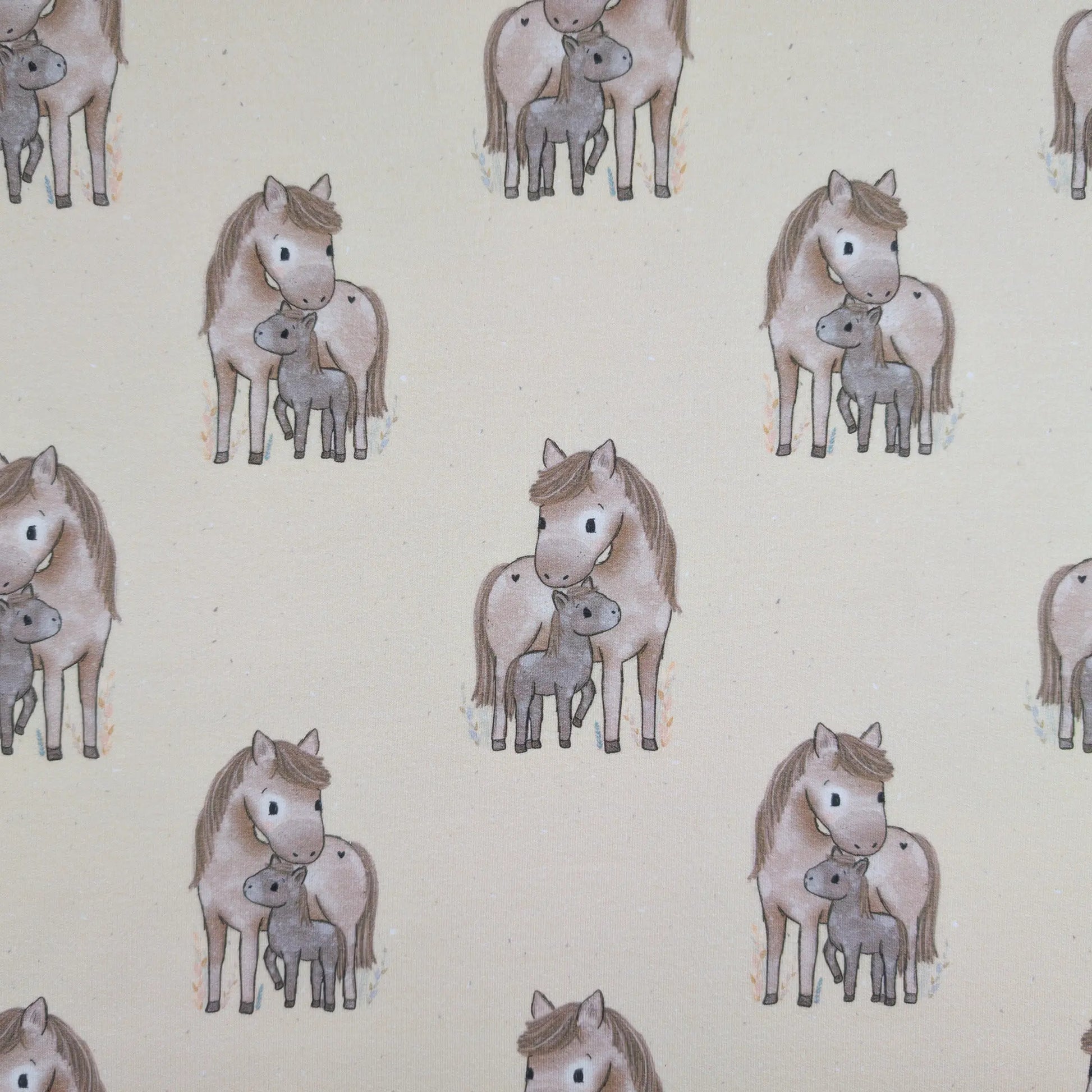 Bio French Terry Cute Pony Beige