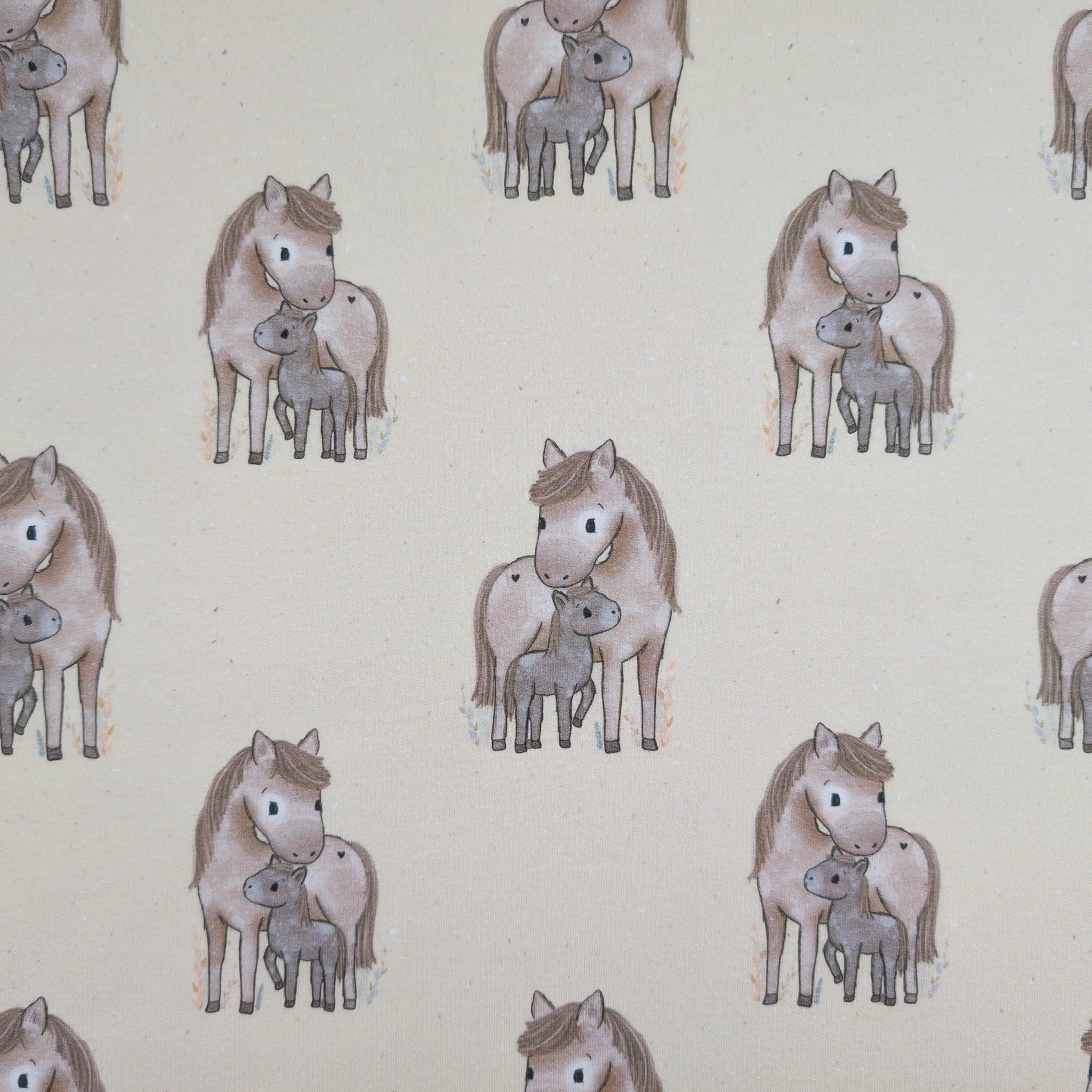 Bio French Terry Cute Pony Beige