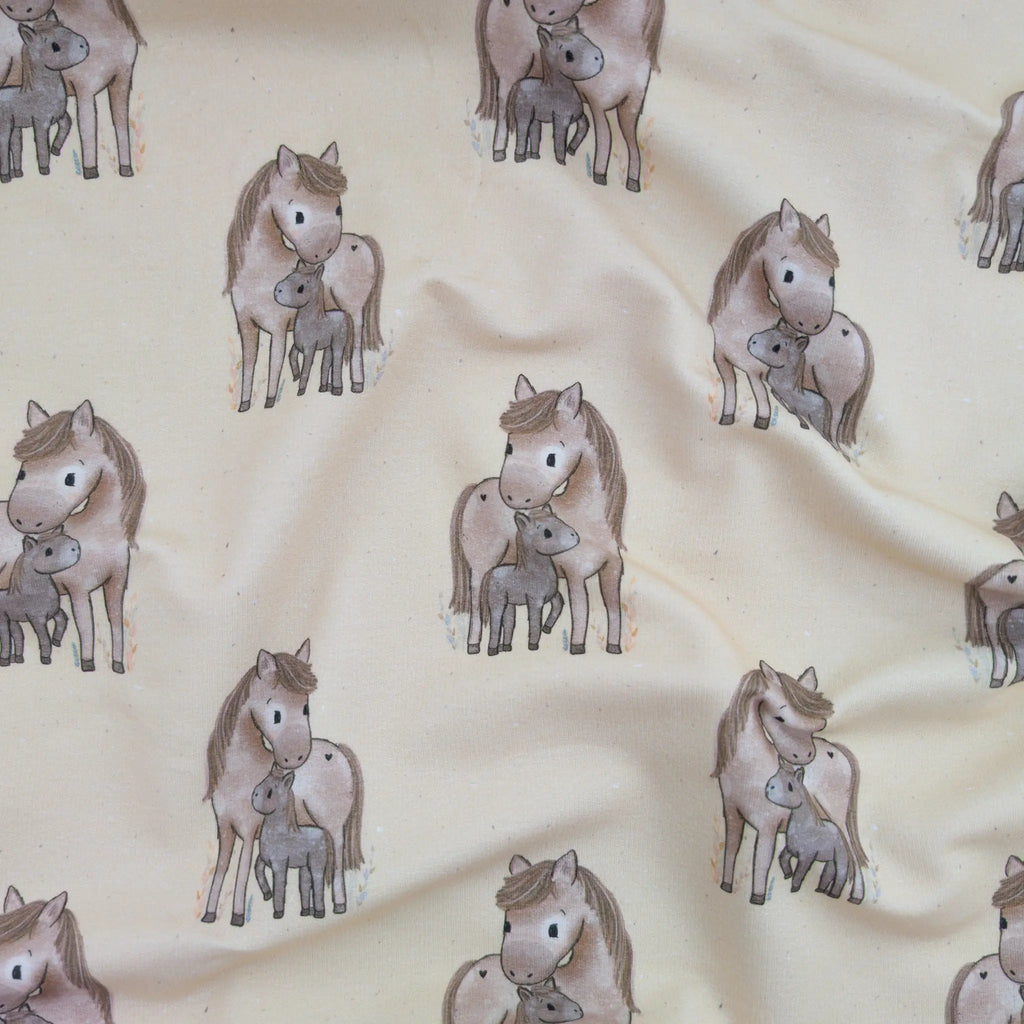 Bio French Terry Cute Pony Beige