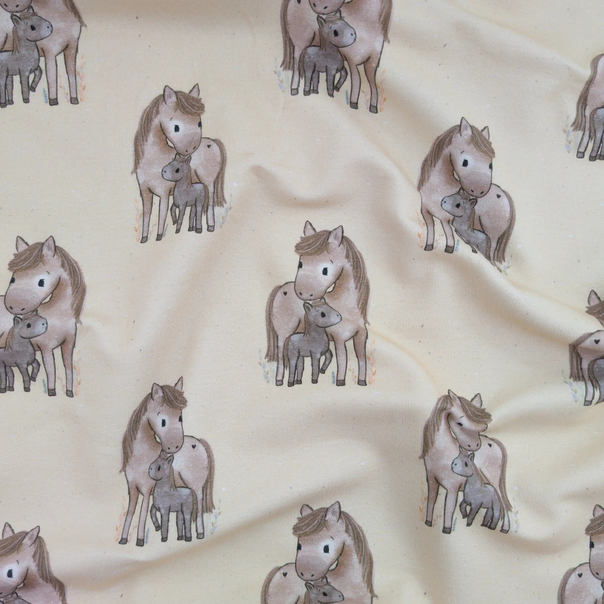 Bio French Terry Cute Pony Beige