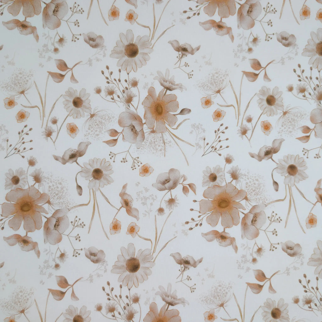 Bio French Terry Aquarell Wild Flowers Ecru