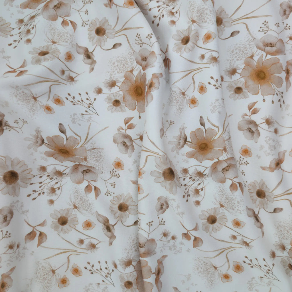 Bio French Terry Aquarell Wild Flowers Ecru