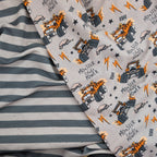Bio French Terry Stripes Taupe Grau Dots