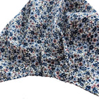 OP-Haube mit Gummi Blumen Ecru Blau Grün Rosa