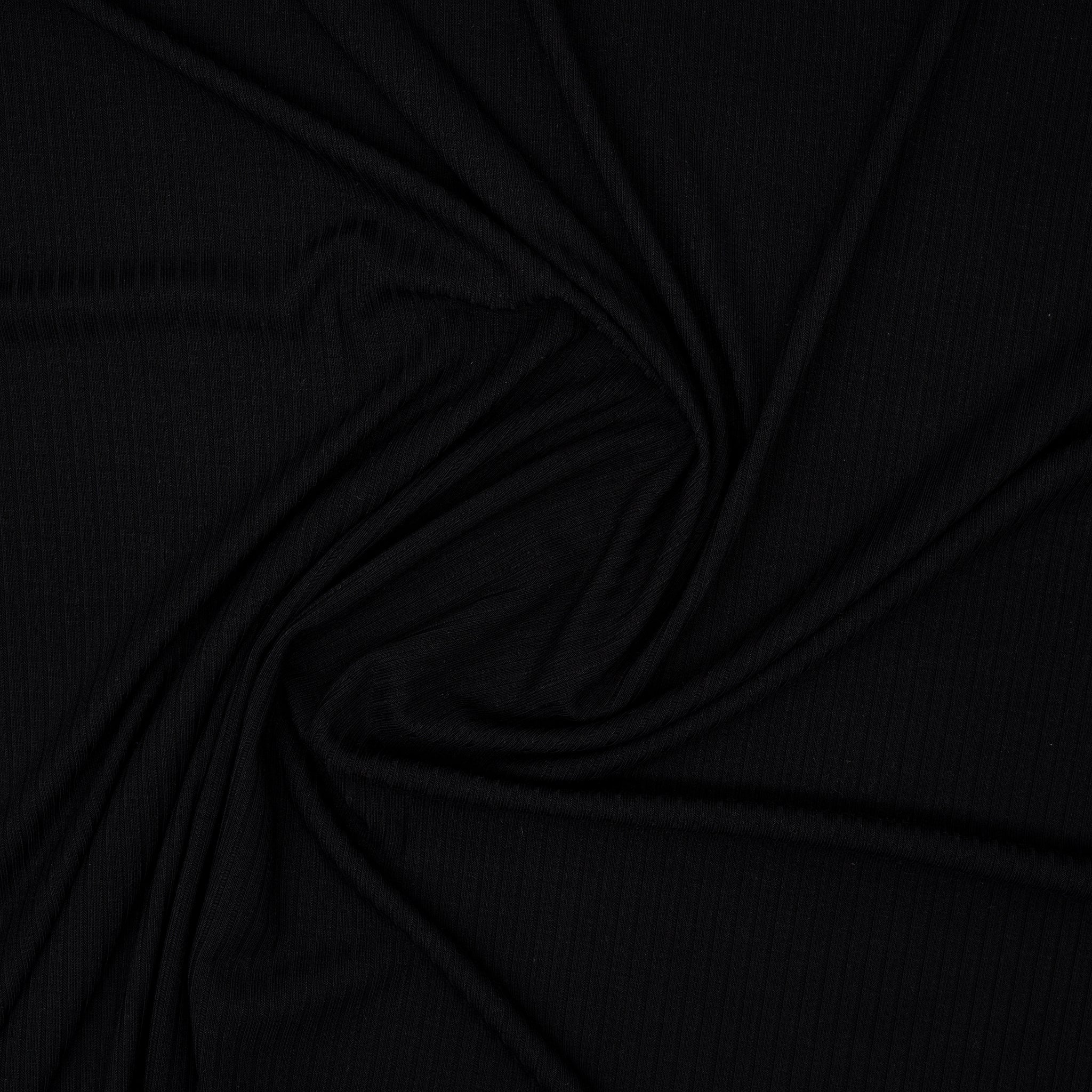 Bambus Ripp Jersey Schwarz