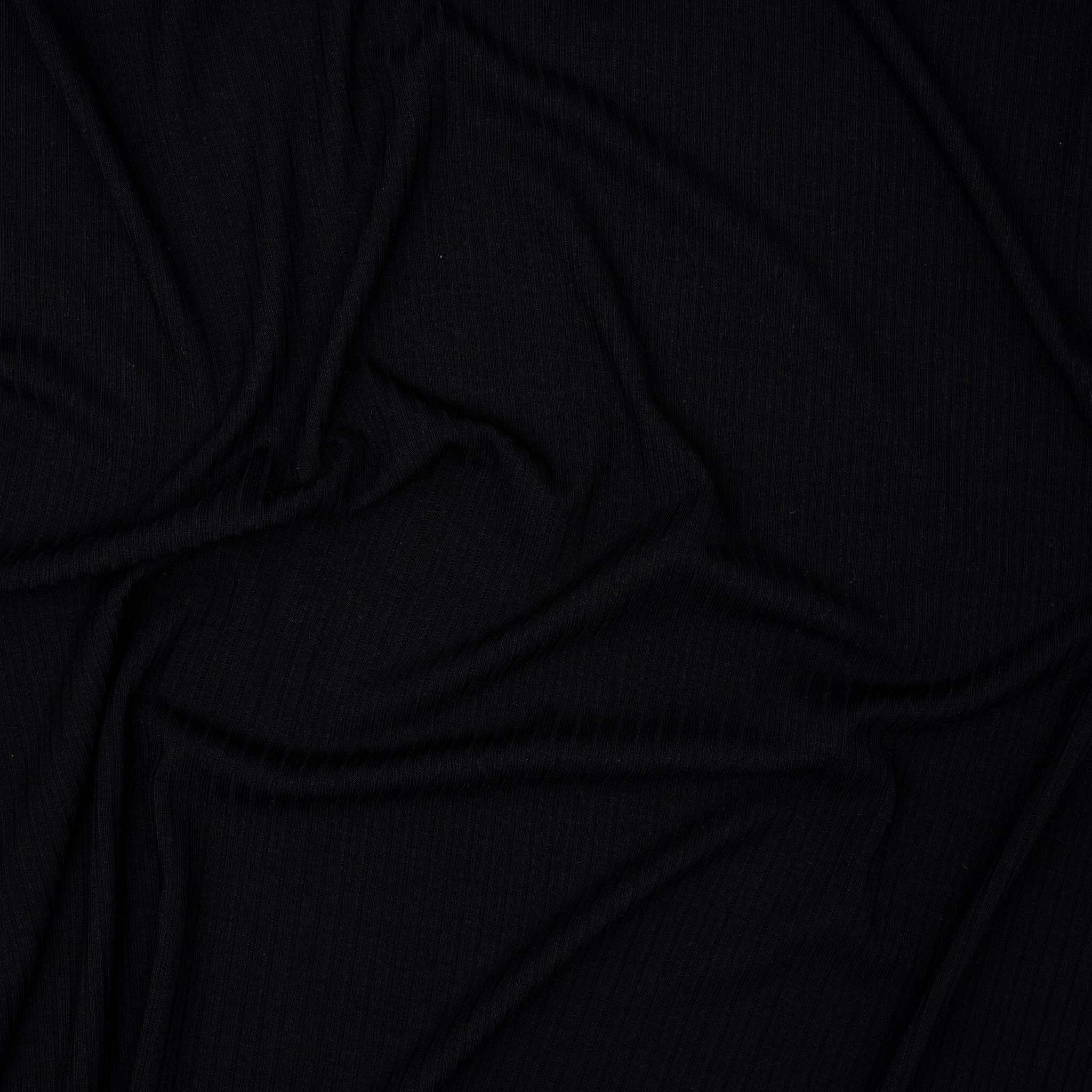 Bambus Ripp Jersey Schwarz