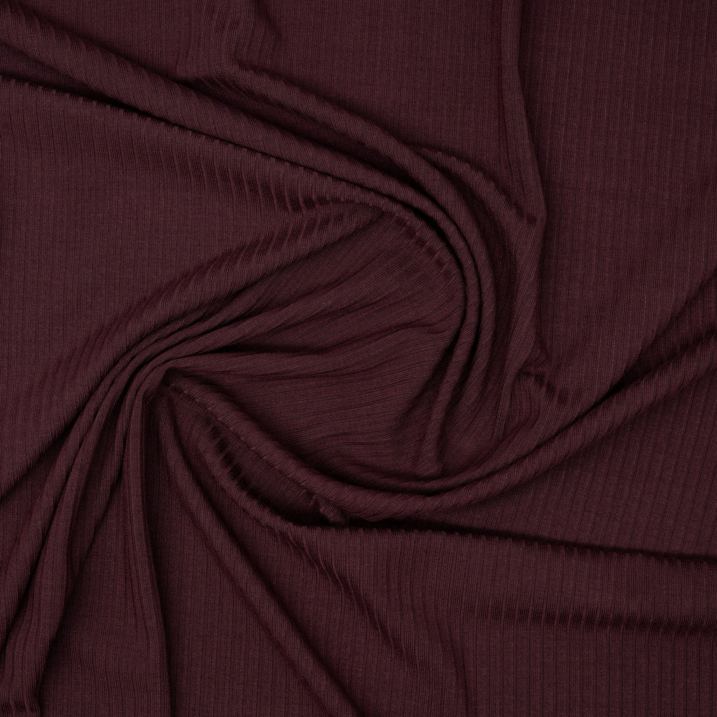 Bambus Ripp Jersey Weinrot
