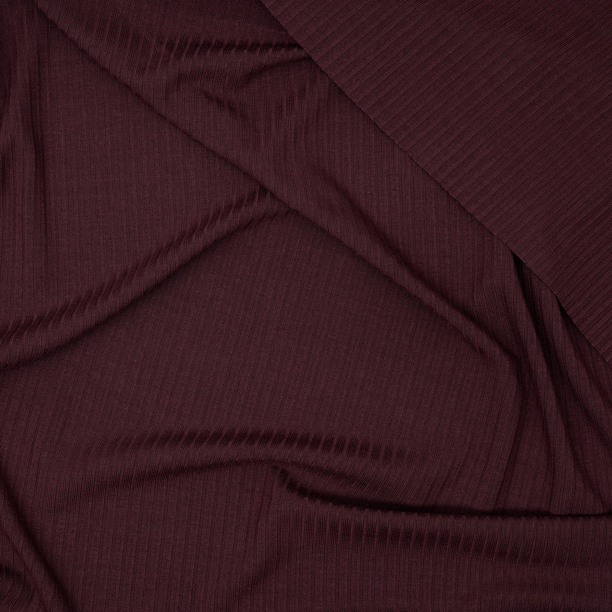 Bambus Ripp Jersey Weinrot