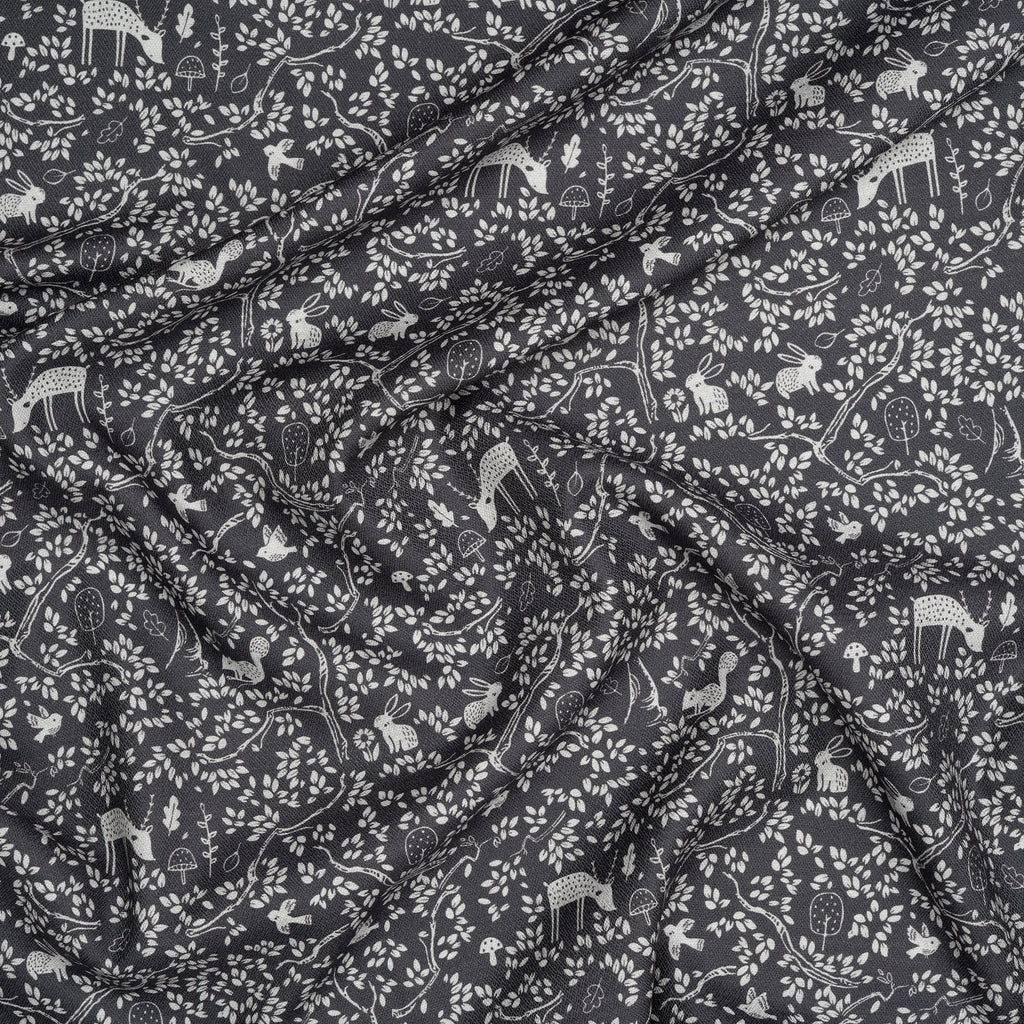Baumwoll-Viskose-Mix Waldspaziergang Grau