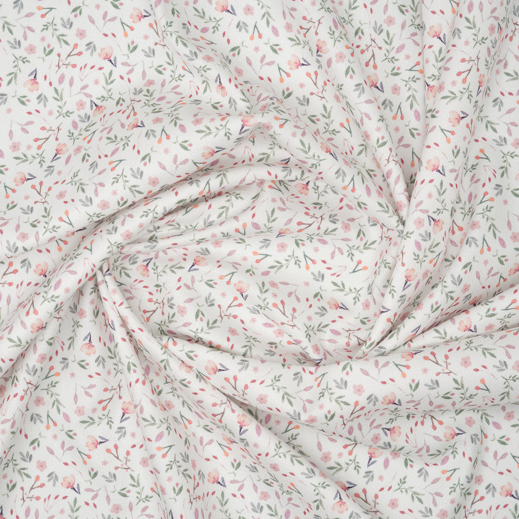 Baumwolle/Viskose Blumenmuster Pastell | Stoffwerk