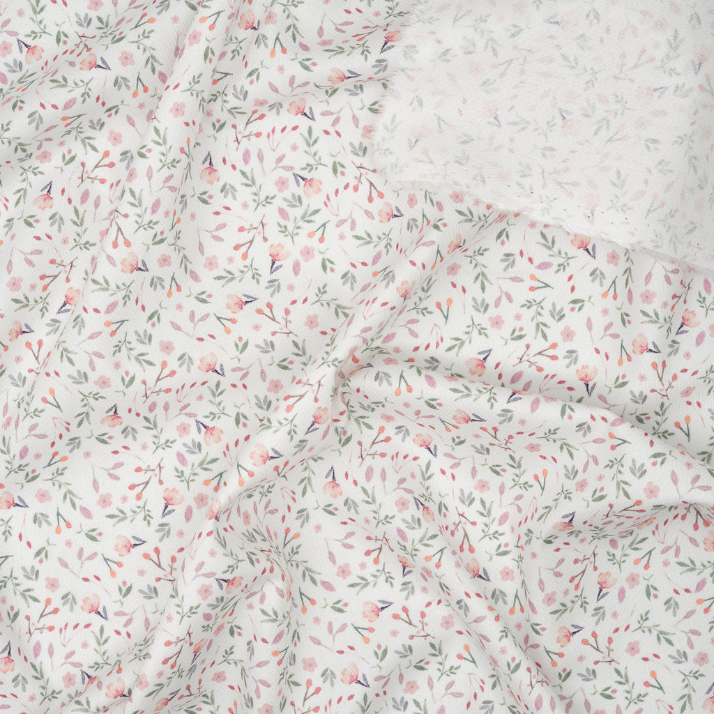 Baumwolle/Viskose Blumenmuster Pastell | Stoffwerk