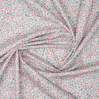 Baumwolle/Viskose Blumenmuster Pastell Mint Rosa Apricot | Stoffwerk