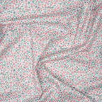 Baumwolle/Viskose Blumenmuster Pastell Mint Rosa Apricot | Stoffwerk