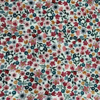 Baumwolle/Viskose Blumenmuster petrol pink blau
