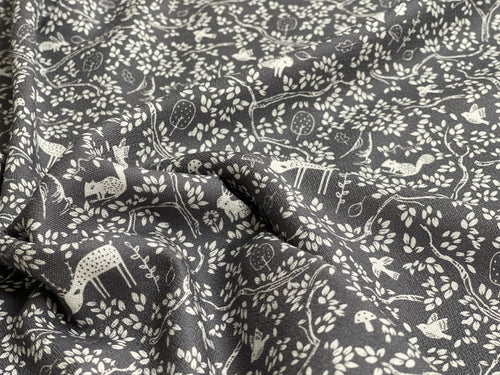 Baumwolle/Viskose Waldspaziergang grau