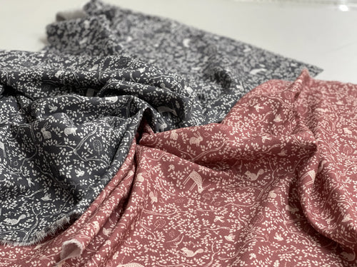 Baumwolle/Viskose Waldspaziergang grau