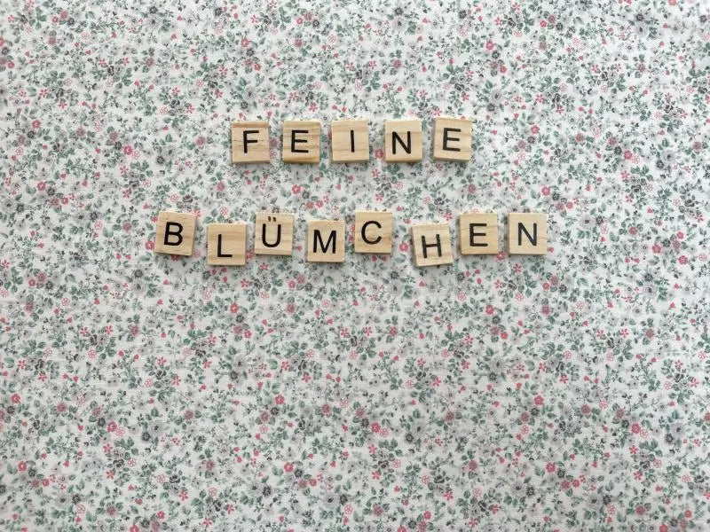Bio Baumwolle angeraut feine Blümchen mint