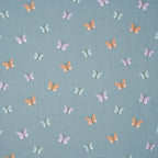 Bio Baumwolle Popeline Bunte Schmetterlinge Mint Lila Orange
