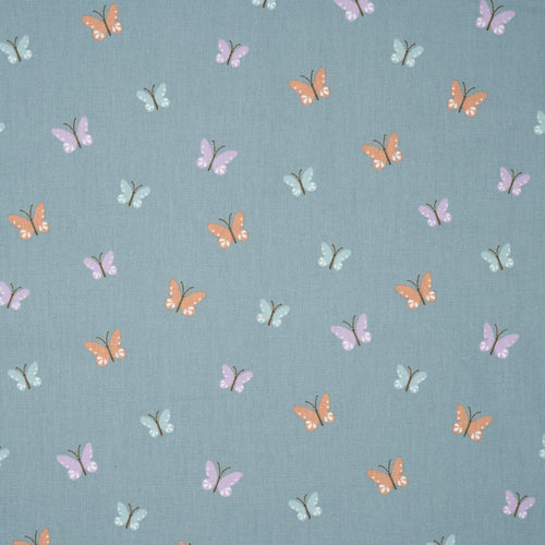 Bio Baumwolle Popeline Bunte Schmetterlinge Mint Lila Orange