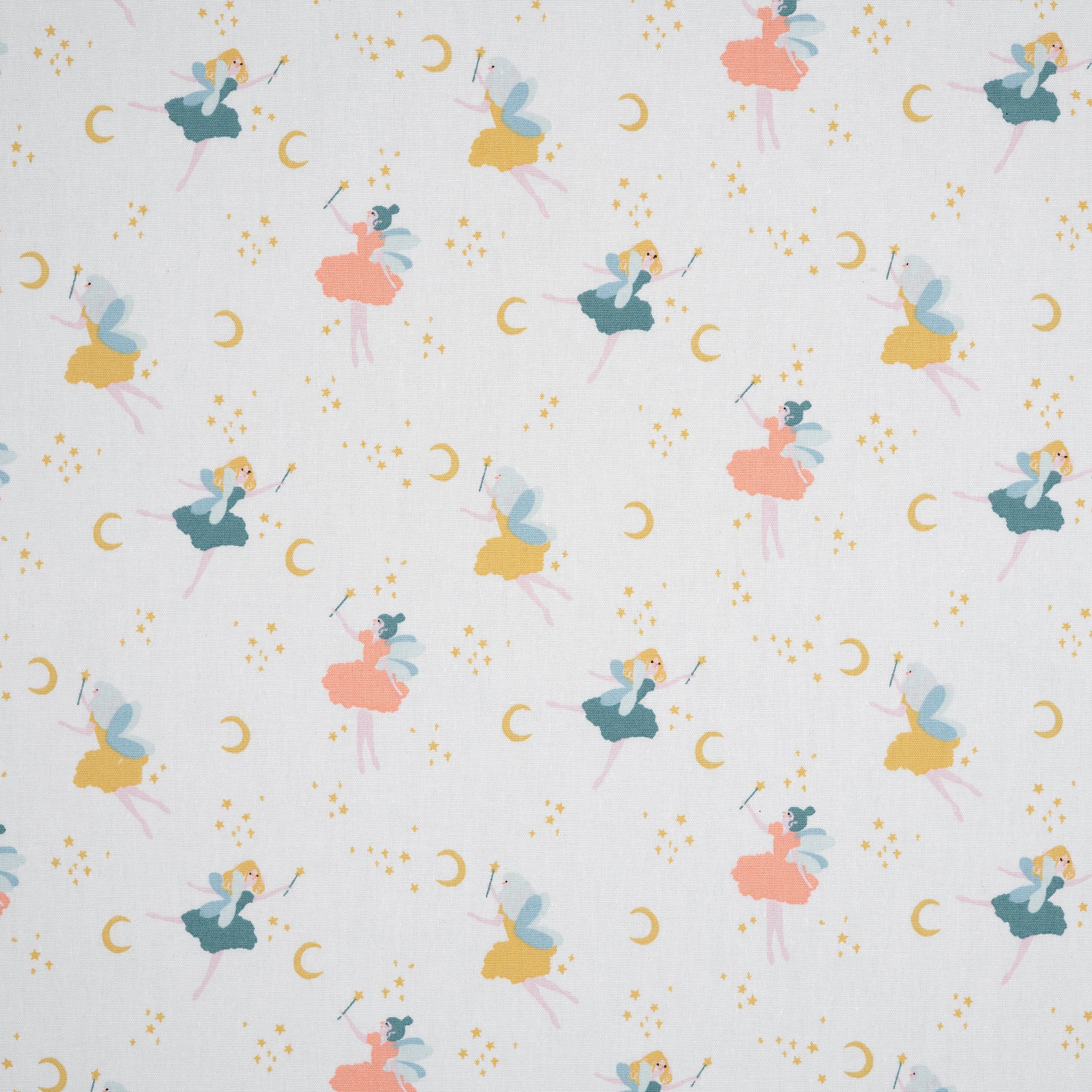 Bio Baumwolle Popeline Feennacht Weiß