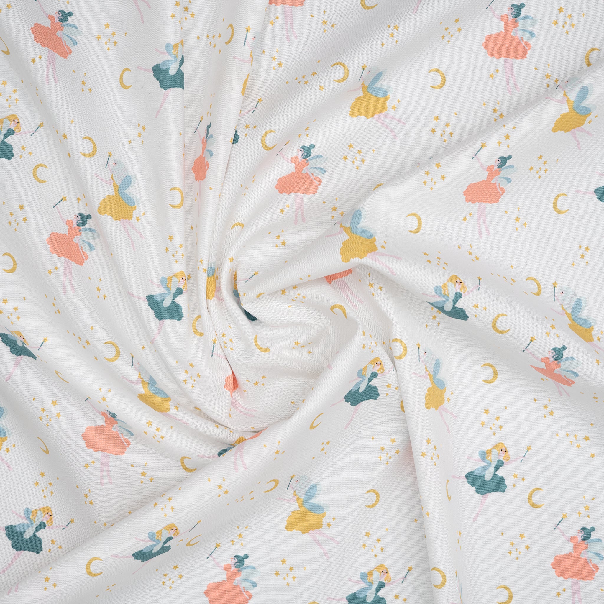 Bio Baumwolle Popeline Feennacht Weiß